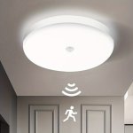 1PC Flush Mount Ceiling Light Motion Sensor 6000K Motion Sensor LED Ceiling Light Fixture Waterproof Ceiling Light Low Profile S