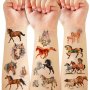 8 Sheets Temporary Horse Tattoos Stickers Birthday Themed Party Supplies Decorated