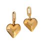 Chunky Heart Drop Earrings - Gold
