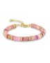 Sngia Colorful 18K Gold Plated Bracelets For Women Stack Bangle Beaded Stone Jewelry Accessories Set For Woman Trendy Fashion Jewelry Gifts Rose