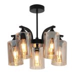 Foundry Metal And Glass Chandelier - 5 Light 3 Light - 5 Light