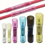 50-PIECE Heat Shrink Butt Splice Connectors Kit - Assorted Vibrant Colors Fully Insulated Crimp Terminals Soldering Sleeve - Bul