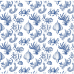 Printed Runner Coastal Toile Crab