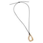 Goldair Gold Lava Black Rope Necklace