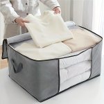 Large Clothing Storage Bag Clothing Organizer With Clear Window Storage Box Container For Blankets