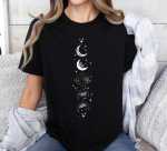 Floral Moon And Dragon T-Shirt