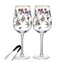 Pretty Design Floral Wine Glasses Perfect For Serving Lliqueurs - Set Of 3