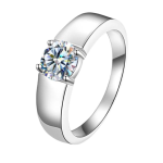 Moissanite Diamond Men Silver 925 Sterling Silver Luxury Wedding Ring