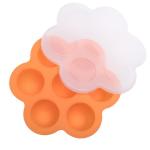 Reusable Pop-out Silicone Baby Food Freezer Tray Container With Lid - Orange