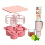 Silicone Ice Cube Tray With Lid For Tool Brand Cups - Reusable 4-CAVITY Mold For 20OZ 30OZ 40OZ Tumblers - Perfect For Whiskey C