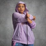 Plus Size Body Logic Windbreaker Jacket - Lilac