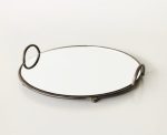 Round Mirrored Plate With Handle – 6.5X38.5CM