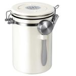 1.8L Airtight Coffee Canister With Scoop Stainless Steel Storage Jar
