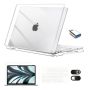 5-PCS Clear Hard Shell Case Kit Compatible With Macbook Air 13.6 Inch