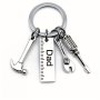 1pc Stainless Steel Keychain For Men Hammer Screwdriver Wrench Dad's Tools Keychain Father's Day Gift