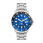 Fossil Blue Gmt Stainless Steel Men's Watch FS5991