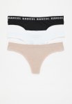 Kangol 3PK Seamless Thong With Ss Branded W b Print - Black mocha white