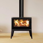 C&a Cristal 98 Double Sided - Freestanding Fireplace - 4 Feet Base