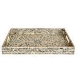 Rectangular Capiz Tray - Charcoal