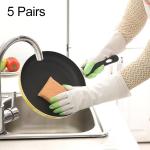 5 Pairs Shark Housework Cleaning Pvc Latex Gloves Waterproof Thicken Laundry Washing Gloves Green