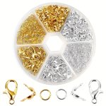 241PCS Jewelry Making Kit With Lobster Clasps Jump Rings End Crimps Zinc Alloy Diy Bracelet Necklace Findings And Accessories To