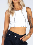 The Contrast Crop - White - Small medium
