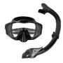 Full-dry Snorkeling Mask And Breath Tube Set For Adults Black