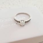 C340 - 925 Sterling Silver Opal Solitaire Ring - Size 8