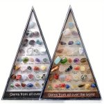 36PCS SET Crystals Mineral Specimens Ornament Irregular Tumbled Stones Rock Collection Box For Research Teaching For Home Room L