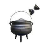Minhaj – Cast Iron Potjie Pot Size 6 With 2 Silicone Gloves