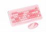 HK-08 Pink Wireless Keyboard And Mouse Combo 2.4G USB