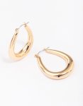Goldair Gold Cutout Pear Hoop Earrings
