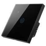 Smart Wifi Light Switch Black Glass 1-GANG