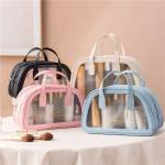 Waterproof Double Layer Cosmetic Bag - Blue