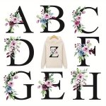 1PC A-z Clothes Stickers Beautiful Alphabet With Flower Heat Transfer For Clothes Pillow Patches Iron Sticker On Bag Diy A-level