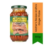 Mother's Recipe Andhra Ginger Pickle Allam Pachadi Adrak Achar 300G - Sharp Pungent Ginger Condiment For South Asian Breakfast