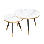 2PC Round Coffee Table Available In 2 Colours