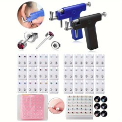 Ear Piercing Tool Kit With Stud Earrings Set Including Ear Piercing Gun Mark Pen Earrings Plastic Clamp Cartilage Helix Piercing