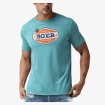 Mens Premium Cotton Boer Short Sleeve Tee Light Blue - 10XL