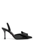 Jenna Bow Trim Slingback Heel Shoe - 41 Black