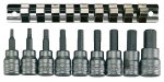 Teng Tools 9PC 3 8" Drive Hex Bit Socket Set On Clip Rail