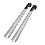 2PIECE Shoe Horn Stick Long Handle For Seniors Metal Long Shoehorn For Boots