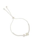 Silver Plated Cubic Zirconia Double Flower Toggle Bracelet