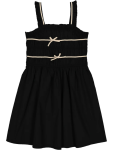 Black Smocked Bow Dress - 13 14 Black