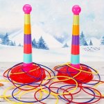 1SET Fun Ring Toss Game Set With Colorful Hoops - Great For Kindergarten Family Gatherings Parties And Competitions Halloween An