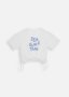 Crochet Flower Elasticised Hem Cotton T-Shirt