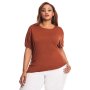 Donnay Plus Size Basic Knit T-Shirt With Side Tie - Rust