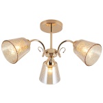 Metal Chandelier With Amber Patterned Glass – CH492 3