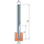 Double Flute Straight Router Bit D-6.35MM X H-25.4MM X H-63.5MM X A-1 4" 04-10825P