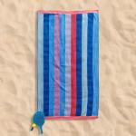 Ocean Sunset Stripe Velour Beach Towel